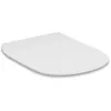 Image de Ideal Standard - Tesi, Abattant de WC à sandwich fin à fermeture ralentie, Housse de toilette avec charnières en acier inoxydable, Blanc