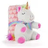 Image de PERLETTI Couverture Bebe avec Animal en Peluche Douce - Plaid Rose avec Doudou Licorne Blanche Petit Enfant 0 1 2 3 Ans - Cadeau de Naissance Bebe Fille Moelleux Chaud - 120x80 cm (Licorne Blanche)