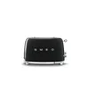 Image de Smeg, Grille-pain 2 Tranches TSF01BLEU, 2 Fentes 36 mm, 6 Niveaux de Brunissage, Fonction Chauffage, Décongélation et Bagel, Éjection Automatique du Pain, Ramasse Miettes, 950 W, Noir