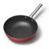 Image de Wok aluminium antiadhésif 30 cm rouge mat Smeg
