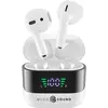 Image de Cellularline BTMSTWSSPARKW Oreillette Bluetooth, sans fil blanc, noir boîtier de charge, affichage de la charge de la batterie, volume réglable