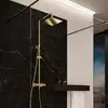 Image de Mariner Linea Colonne de douche avec mitigeur thermostatique, douchette en métal et douche de tête en acier inoxydable, angulaire, WLS5301-OR,