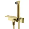 Image de Lamborghini Set de douche en acier inoxydable avec raccord mural coudé, tablette de douche et support de douchette intégré, WLS3002-POBTL,