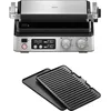 Image de Braun MultiGrill 7 CG 7040, Appareil Panini Électrique avec Contrôle Électronique, 2 Thermostats Indépendants, 3 Positions de Cuisson, Plaques Lavables au Lave-Vaisselle, 2000 W, Noir/Inox