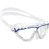 Image de Cressi Skylight Goggles Clear/White Blue - Lunettes de Natation Snorkeling et Piscine pour Adultes, Vue à 180° Antibuée, 100% Anti UV, Transparente/Blanc Bleu - Lentille Claire, Taille Unique