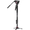Image de Manfrotto Video Monopod XPRO+, Tige de Stabilisateur pour Appareil Photo et Vidéo à 4 Sections en Aluminium, avec Base Fluide, Support Smartphone et Téléphone