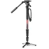 Image de Manfrotto Element MII Kit Monopode Vidéo Fluide en Aluminium avec Rotule, à 4 Sections, avec Base Fluide Pliable et Bagues de Serrage, Charge Max 4 kg, pour Appareils Photo Hybrides et Reflex, Rouge