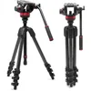 Image de Manfrotto 055 Trépied Vidéo Rotule Vidéo Fluide 502, Fibre Carbone, Système Trépied Professionnel Robuste, Colonne Mise à Niveau, Verrouillage Leviers, Pied Photo, Appareil Reflex/Hybride, Caméscopes