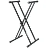 Image de QUIK LOK - T/20 BK Support en X pour Clavier, Support Réglable à Niveau Unique pour Clavier avec Cadre Double, Équipé d’un Système de Blocage et de Réglage Dino-Bite, Couleur Noir