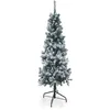 Image de Sapin de Noël Vert Slim enneigé avec Structure à encastrer h180 cm Sestriere Superior Slim
