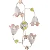 Image de onli plafonnier 4 lumières en métal blanc et or décoré avec feuilles vertes et fleurs Rose