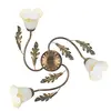 Image de ONLI - Plafonnier 3 bras en métal marron nuancé or décoration feuilles