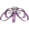 Image de ONLI Plafonnier 5 lumières avec pétales en métal perforé couleur mauve