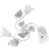 Image de ONLI - Plafonnier 3 bras en métal blanc avec nuances argent. Abat-jours en verre blanc satiné