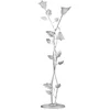 Image de ONLI - Lampadaire 3 bras en métal blanc avec nuances argent. Abat-jours en verre blanc satiné