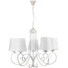 Image de ONLI - Lustre Pompei 5 Bras en Métal Blanc Effet Vieilli avec Abat-jours en Tissu Blancs