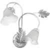 Image de ONLI - Applique murale 2 bras en métal blanc avec nuances argent. Abat-jour en verre blanc satiné