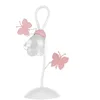 Image de ONLI Lampe de Table en Métal avec Papillons Peints en Rose. Verre Blanc et Transparent