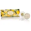 Image de Citron Savon, rond 3 St par 100 g, Savon de Fiorentino italienne, la main avec décoratif gravé
