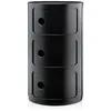 Image de Kartell Componibili, Conteneur 3 éléments, Noir, Base Ronde