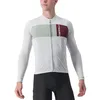 Image de Castelli Prologo 7 Long Sleeve Jersey Maillot à Manches Longues de Cyclisme Homme/Femme Respirant et Léger Idéal pour des Conditions fraîches, Haute Performance, Silver Gray/Defender Green-BOR, XXL