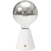 Image de creative cables - Lampe portative LED rechargeable Cabless01 avec ampoule globo demi-sphère argent - Avec ampoule, Blanc