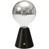 Image de creative cables - Lampe portative LED rechargeable Cabless01 avec ampoule globo demi-sphère argent - Avec ampoule, Noir