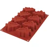Image de Silikomart 26.108.63.0063 SF108 Moule Forme Sapin de Noël 8 Cavités Silicone Doré, Terracotta