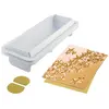 Image de silikomart | STARLIGHT BÛCHE, Kit composition 1 Bûche en plastique, 1 Base en plastique, 2 Têtes en Silicone platine, 2 Tapis en Silicone platine, Design 3D, 250 x 80 mm, h 67 mm, Made in Italy