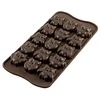 Image de silikomart 22.126.77.0065 SCG26 Moule pour Chocolat Forme Choco Chouettes 15 Cavités Silicone Marron