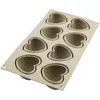 Image de silikomart | Moule à gâteau en silicone CUORICINO, antiadhésif, 8 petits coeurs, Lot de 1 moule à gâteau, Design 3D, 65 x 65 h 39 mm, Volume 768 ml, Made in Italy, Gris