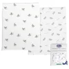 Image de Chicco Ensemble de Draps en Fibre de Bambou, Compatible avec les Lits Next2Me Twins, Lot de 2 draps-housses pour berceau, Fantaisie avec des feuilles et escargot