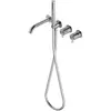 Image de Ritmonio DOT316 Round Mitigeur de baignoire en acier inoxydable, avec set de douche, PR50EC203INOX,