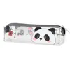 Image de Legami - Étui à crayons, étui transparent, 19,5 x 5,5 cm, Panda, Hug Me, montre exactement ce qu'il contient, en TCU transparent, fermeture éclair, grande capacité