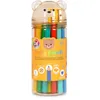 Image de Legami - Lot de 24 crayons de couleur avec taille-crayon Teddy Friends, crayons de couleur, en forme d'ours, résistants, sans bois, couleurs vives, récipient en PET réutilisable