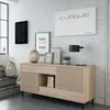 Image de Dmora - Buffet de salon avec pieds, armoire moderne 2 portes, 151 x 41 x 80 cm, chêne