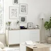 Image de Dmora - Buffet Concord, Salon Buffet, Meuble TV, Armoire de salon, Moderne avec 2 portes et 3 tiroirs, 154x41h74 cm, Chêne et Blanc