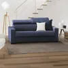 Image de Talamo Italia - Canapé lit 2 places Aida, Canapé de salon avec ouverture pivotante, Appuie-tête réglables et accoudoirs fins, 100% Made in Italy, 180x95h85 cm, Bleu