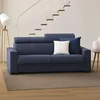 Image de Talamo Italia - Canapé lit 3 places Aisha, Canapé de salon avec ouverture pivotante, Appuie-tête réglables et accoudoirs fins, 100% Made in Italy, 200x95h85 cm, Bleu