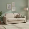 Image de Talamo Italia - Canapé lit 2 places Alexis, Canapé de salon avec ouverture pivotante en tissu rembourré, Accoudoirs standards, 100% Made in Italy, Cm 200x95h90, Beige