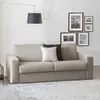 Image de Talamo Italia - Canapé lit 2 places Aleida, Canapé de salon avec ouverture pivotante, Tissu rembourré, Accoudoirs standards, 100% Made in Italy, Cm 180x95h90, Taupe