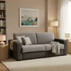 Image de Talamo Italia - Canapé lit 2 places Algisa, Canapé à ouverture pivotante en tissu rembourré, Accoudoirs fins, 100% Made in Italy, 180x95h90 cm, Gris et Anthracite