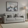 Image de Talamo Italia - Canapé lit 3 places Adalgisa, Canapé de salon avec ouverture pivotante, Tissu rembourré, Accoudoirs standards, 100% Made in Italy, Cm 220x95h90, Gris