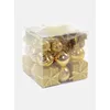 Image de Dmora Boîte 50 pièces décorations de Noel multi-formes, ornements et pointe, ensemble assortiment de boules de Noel, boîte ensemble arbre de Noel, 4 à 7 cm, couleur or