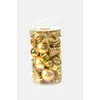 Image de Dmora Boîte 50 pièces décorations de Noel multi-formes, ornements et pointe, ensemble assortiment de boules de Noel, boîte ensemble arbre de Noel, 4 à 10 cm, couleur or