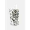 Image de Dmora Boîte 50 pièces décorations de Noel multi-formes, ornements et pointe, ensemble assortiment de boules de Noel, boîte ensemble arbre de Noel, 4 à 10 cm, couleur argent