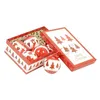 Image de Dmora Boîte 6 boules de Noel, ornements d’arbres fantaisie, ensemble assortiment de boules de Noel, boîte ensemble arbre de Noel, diamètre 7,5cm, couleur blanc et rouge