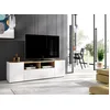 Image de Dmora - Meuble TV Etna, Buffet Bas pour Le Salon, Buffet TV pour Le Salon, 142x35h44 cm, Blanc et Chêne Nodi