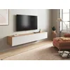 Image de Dmora - Meuble TV Vincennes, Meuble TV avec 2 Portes, Meuble de Salon Suspendu, 180x35h28 cm, Chêne Node et Blanc Brillant