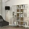 Image de Dmora - Bibliothèque Gienah, Etagère de Bureau, Porte-Livre Mobile, Librairie, 120x20h162 cm, Blanc et Noyer